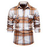 Men's Plaid Long Sleeve Shirt Top