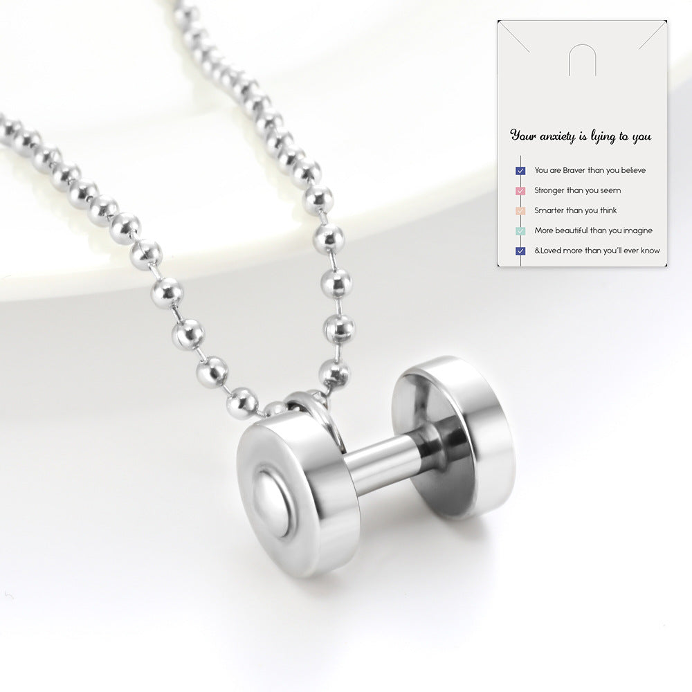 Single Piece Dumbbell Necklace Key Body Pendant: Stay Fit, Stay Stylish