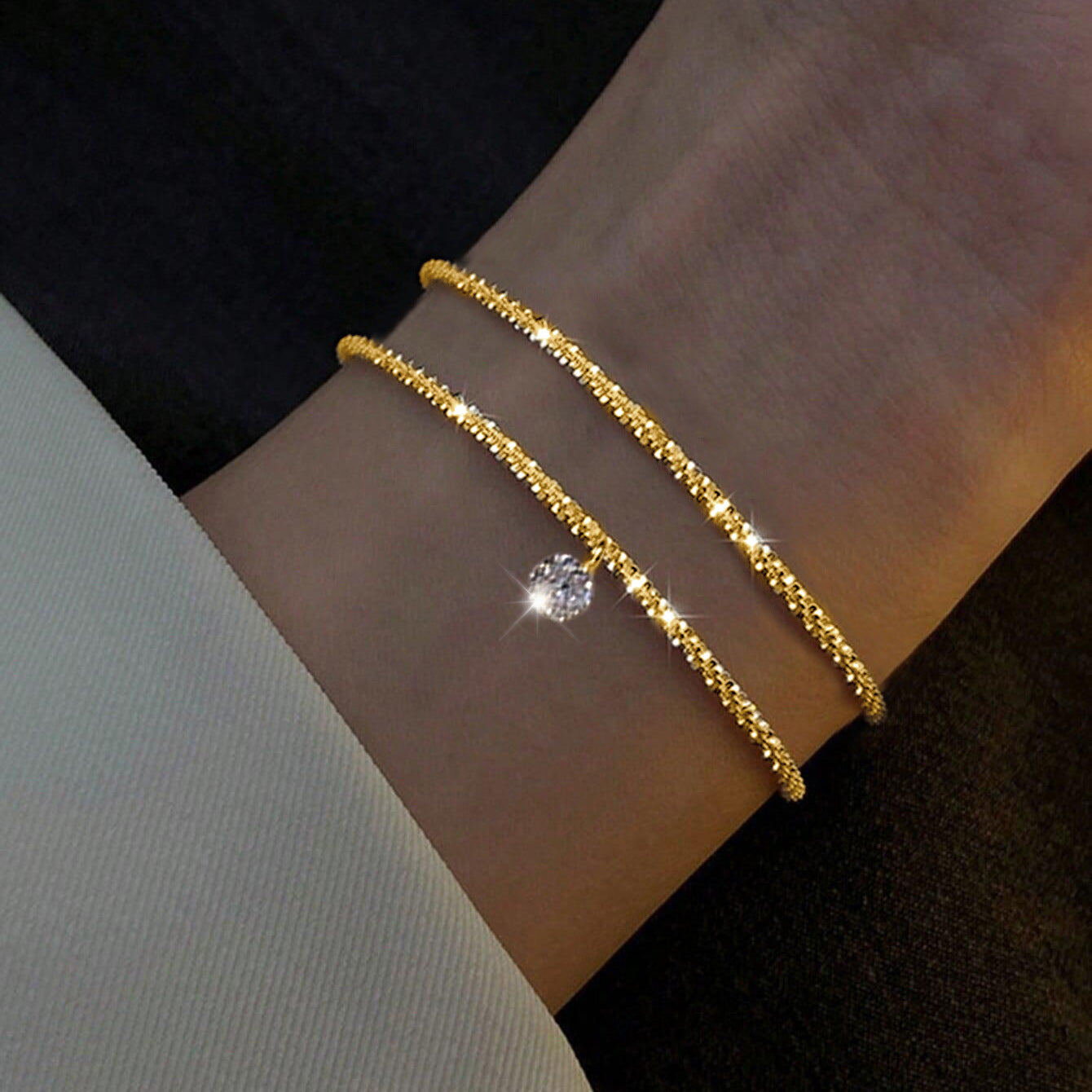 Gold And Silver Rhinestones Bracelet Women's Jewelry: Sparkle with Elegance - Minihomy