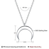 Simple Moon Pendant Sterling Silver Clavicle Chain: Elegant Simplicity for Your Neck