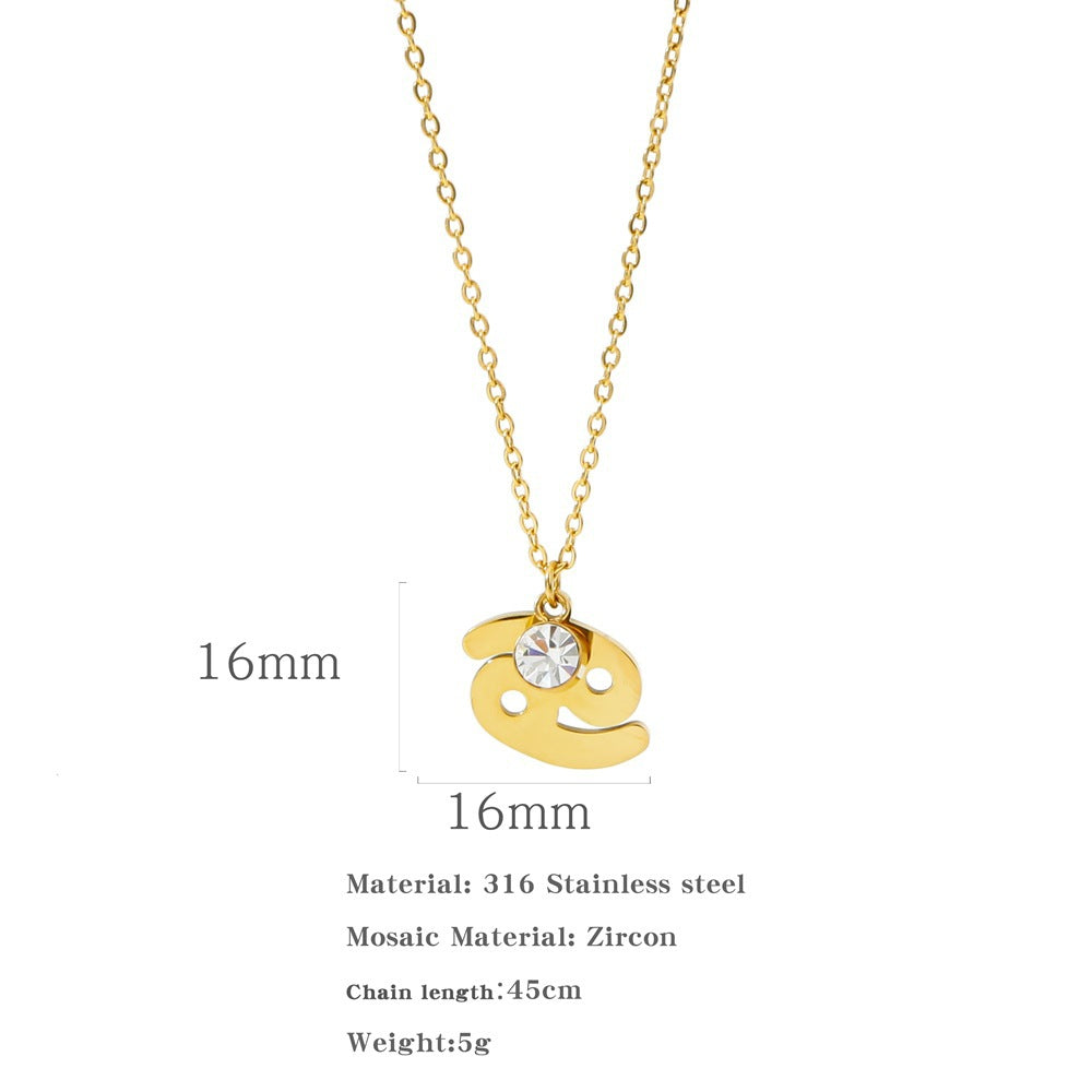 Necklace Stainless Steel Zircon Ornament: Adorn Yourself with Celestial Elegance