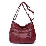 Women's Casual Crossbody Soft Leather Multi-pocket Shoulder Bag