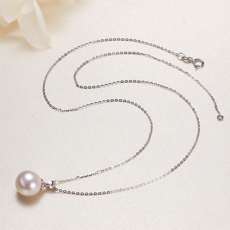 S925 Silver Freshwater Pearl Necklace: Elegant Statement Piece