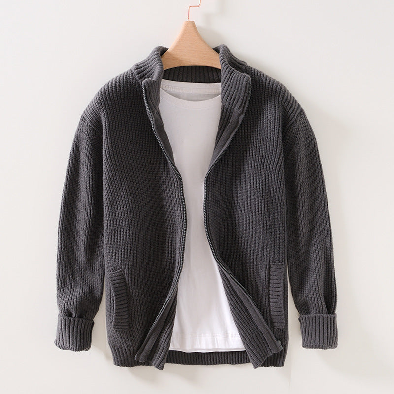 Men's Stand Collar Cardigan Casual Outdoor Sweater: Your Cozy Companion for Any Adventure
