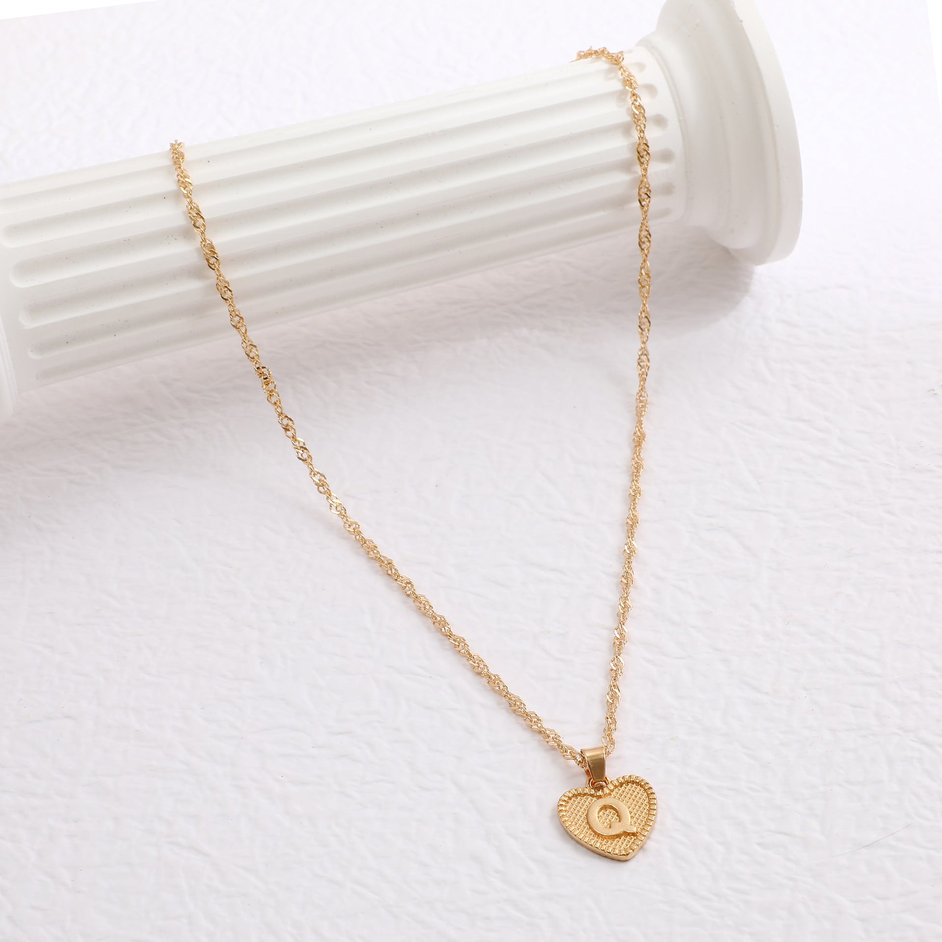 Creative Simple Women's Peach Heart Letter Necklace Love Pendant