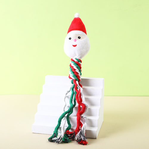 Christmas Cotton String Pet Plush Toy Molar Resistance