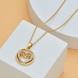 Mother's Day Mom Heart Shape With Diamond Letter Necklace For Women Fine Jewelry Women Accessories Fashion Jewelry