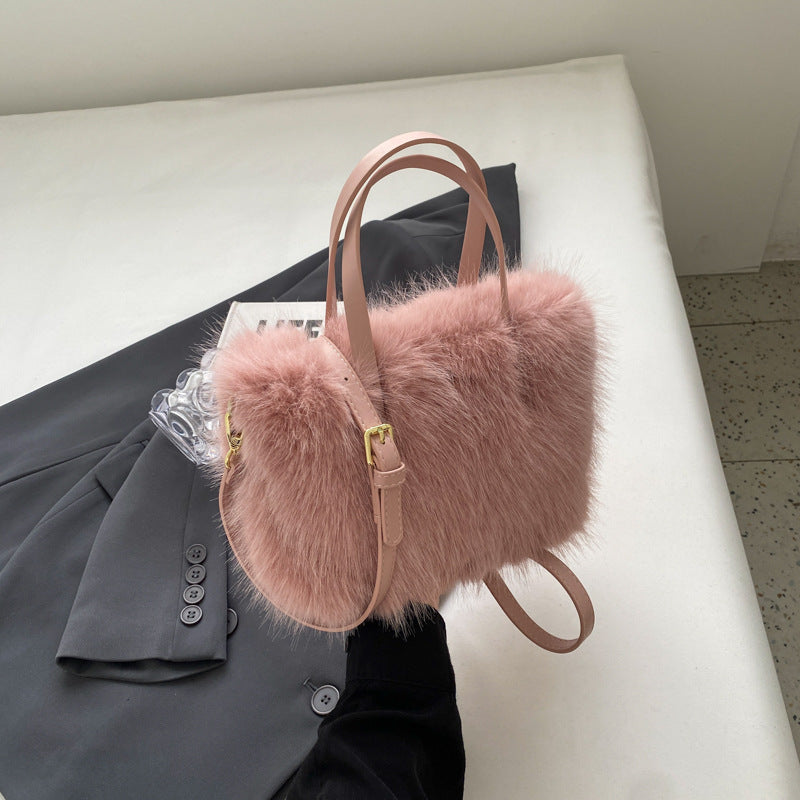 Soft Plush One-shoulder Crossbody Bag