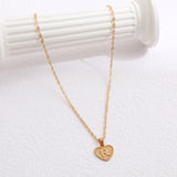 Creative Simple Women's Peach Heart Letter Necklace Love Pendant