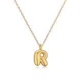Copper Plated Gold 26 English Letters Pendant Necklace Niche Personality Clavicle Chain