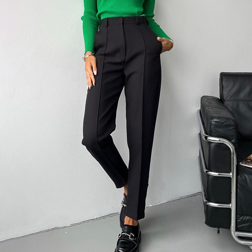 High Waist Trousers Slim Fit for Women