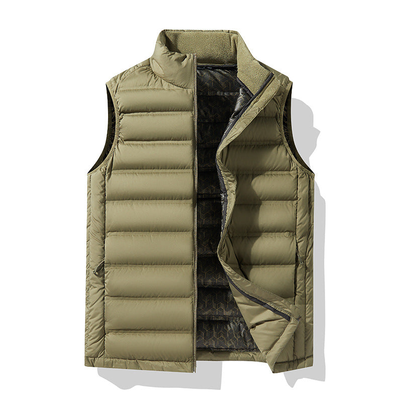 Plus Size Down Stand-up Collar Thermal Thick Graphene Vest Waistcoat