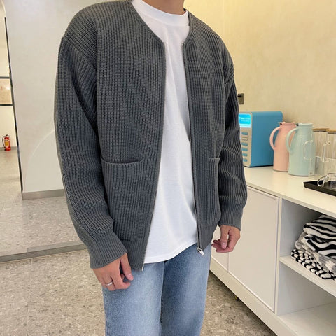 Spring Autumn Knitted Cardigan Men Casual Sweater Long Sleeve Knitwear