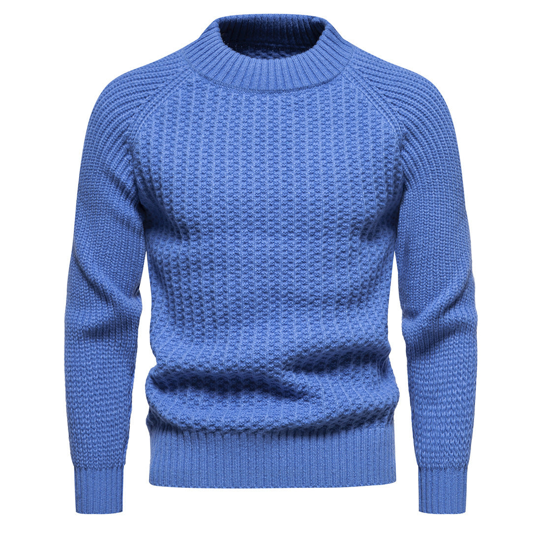 Men's Casual Loose Solid Color Round Neck Sweater