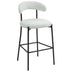 26" Counter Height Bar Stools with Teddy Fabric Cover - Black Base & Footrest (Snow) - Minihomy