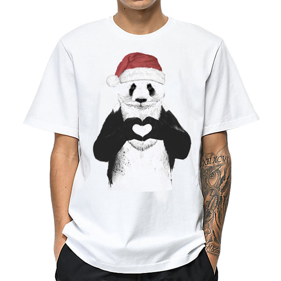 Panda Printed Summer Casual Short-sleeved T-shirt