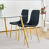 Modern Black Dining Chairs Set of 4, Simple Luxury Home Bedroom Stool with Gold Metal Legs - Minihomy