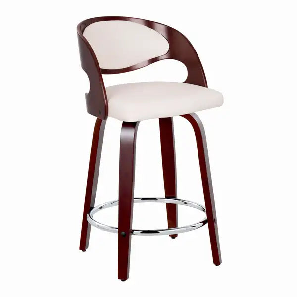 LumiSource Pino Cherry Wood Counter Stools - Set of 2