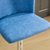 Blue Swivel Barstools Set of 2 - Adjustable Height, Chrome Base, Tufted PU Leather - Minihomy