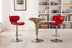 Masaccio Adjustable Swivel Bar Stools with Chrome Base, Set of 2 - Red - Minihomy