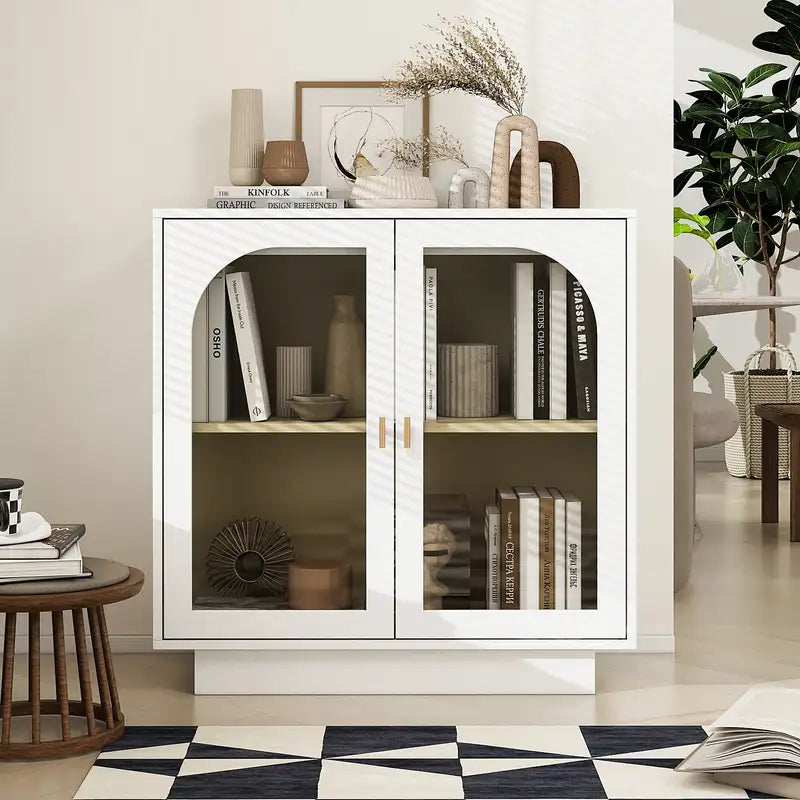 Acrylic Door Storage Cabinet for Living Room, Dining Room & Office