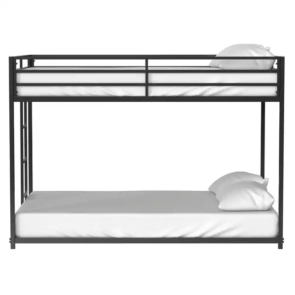 Full-Over-Full Bunk Bed with Black Finish - Adam Collection - Minihomy