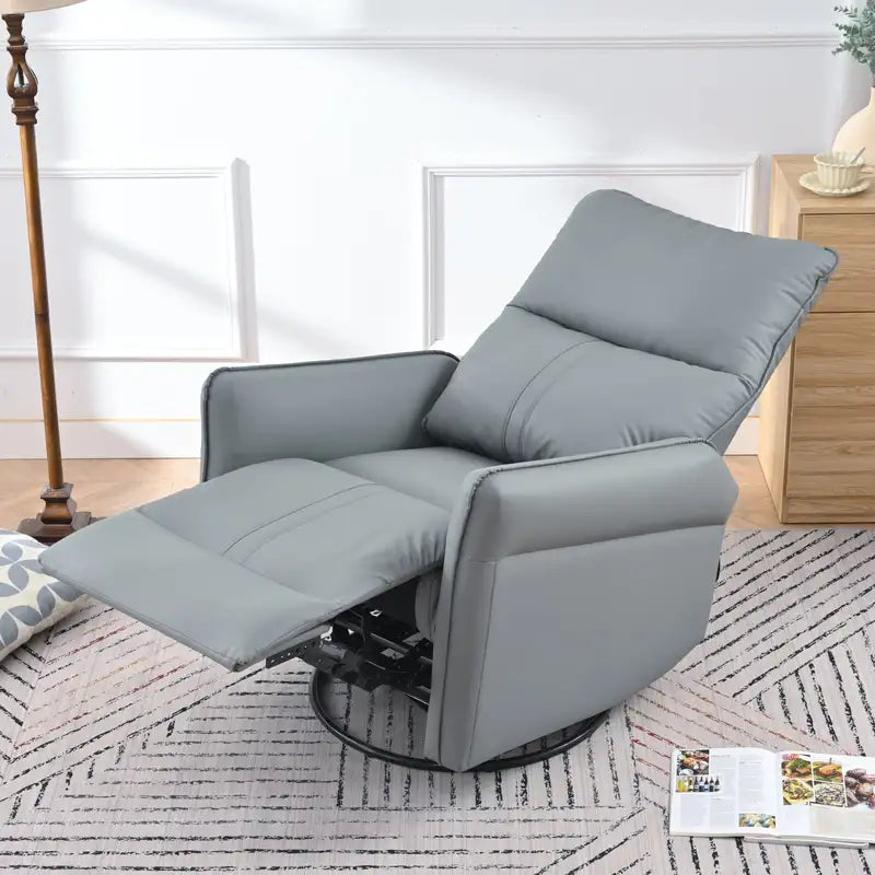 Swivel Rocker Recliner Chair with Side Pocket - Modern Nursery Glider