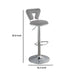 Gray Adjustable Barstools with Round Seat & Stalk Support (Set of 2) - Minihomy