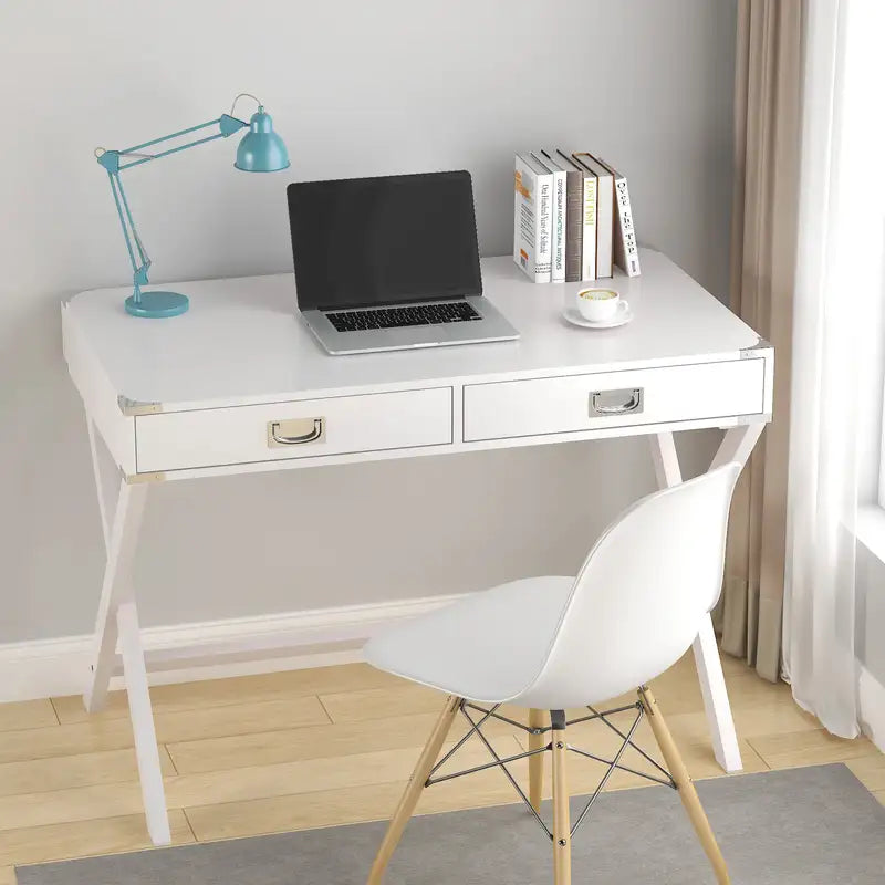 Solid Wood Computer Desk with Drawers & Storage - Modern Home Office Desk