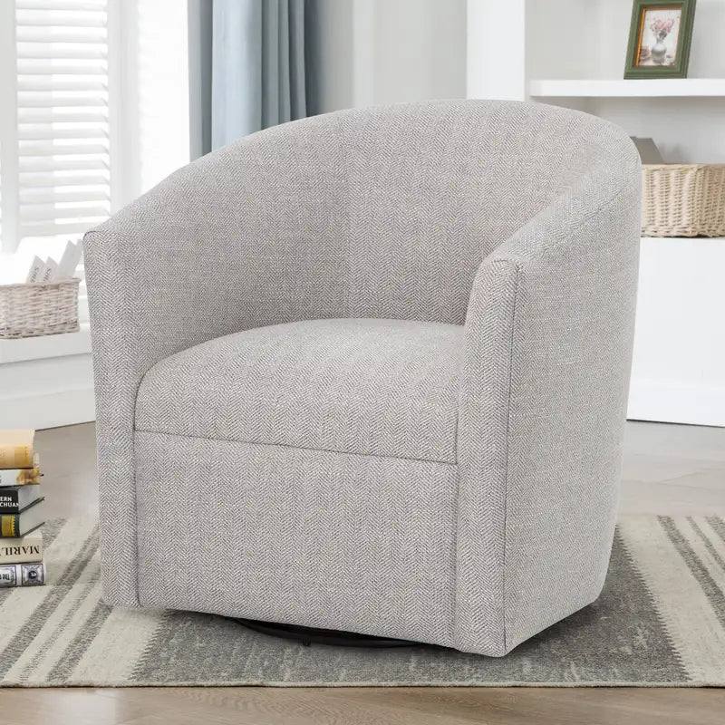 Lainey Sea Oat Swivel Barrel Chair: Coastal Style Accent Chair