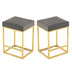 Grey Upholstered Counter & Bar Stools with Footrest, PU Leather (Set of 2) - Minihomy