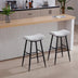 Counter Height Bar Stools Set of 2 - Linen Upholstered with Footrest, Beige Gray & Pale Blue - Minihomy