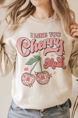 Plus Size - I Like You Cherry Much Sweatshirt