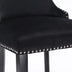 Contemporary Velvet Wingback Barstools Set of 2 with Button Tufted & Nailhead Trim - Black - SW1824BK - Minihomy