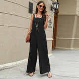 Women's Romper Jumpsuit With Pockets Personality Casual Long Suspenders