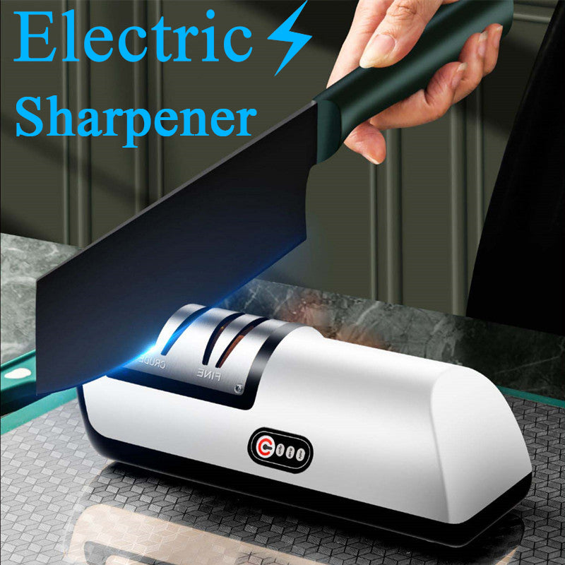 Automatic Adjustable USB Rechargeable Electric Knife Sharpener - Fast Sharpening for Knives, Scissors, and Grinders