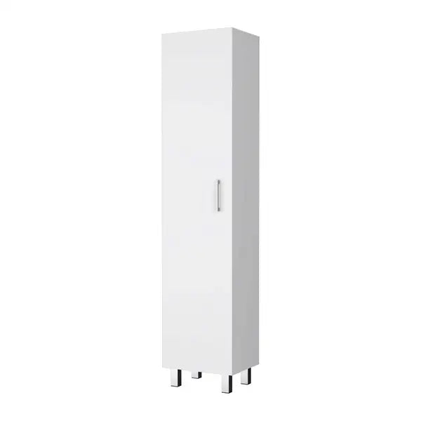 Tall Storage Cabinet with Broom Hangers - Single Door - Clarno