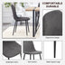 Gray Wood Grain Dining Table & 4 Modern Medieval Chairs with Cushions - DT-1226, B0501A - Minihomy