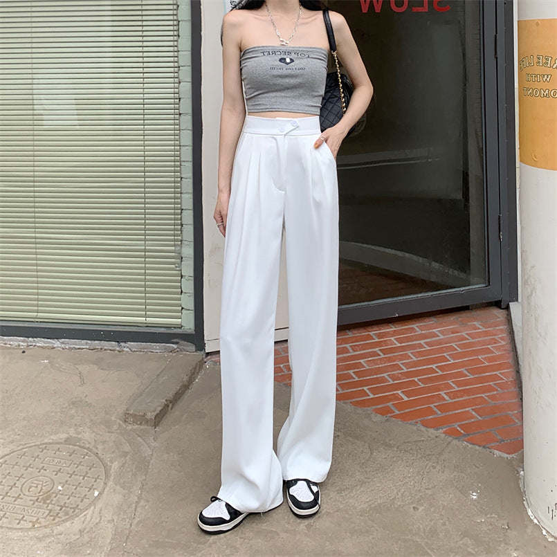 Women's High Waist Loose Drape Suit Wide Leg Pants