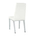 Modern Dining Chairs Set of 2, White PU Leather, Electroplated Legs, Home Bedroom Stool - Minihomy