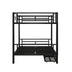 Full Size Metal Convertible Bunk Bed with 2 Drawers - Black - Minihomy