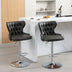 Olive Green Swivel Bar Stools with Backs - Adjustable Height 25-33", Chrome Base, Tufted  - SW1844GY - Minihomy