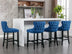 Blue Velvet Wingback Barstools with Nailhead Trim - Set of 2 (SW1824BL) - Minihomy