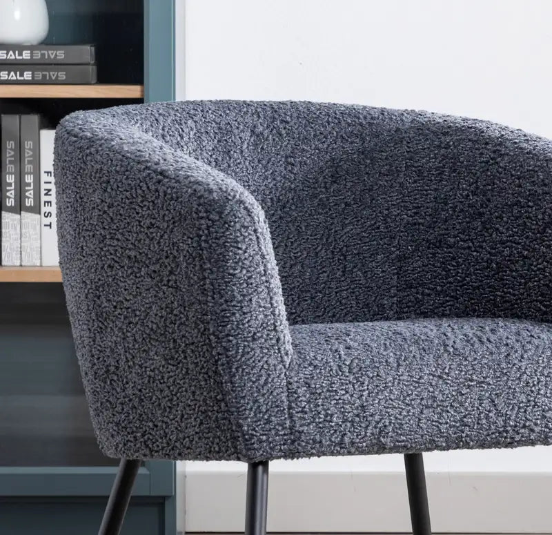 Grey Sheep Wool Accent Chair - Modern Living Room Furniture