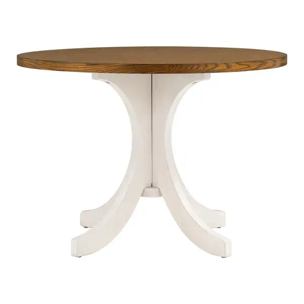 Mid-Century Round Dining Table for Small Spaces - Walnut Wood, TOPMAX - Minihomy