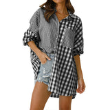 Women's Long-sleeved Shirt Loose Casual Plaid Shirt: Your Everyday Comfort Companion