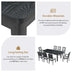 9 Piece Rustic Dining Table Set with Extendable Top, 6 Armless Chairs & 2 Arm Chairs, Black - Minihomy