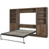 Full Size Murphy Bed with Storage | Space-Saving Cabinet Bed for Guest Room, Home Office (Brown) - Minihomy