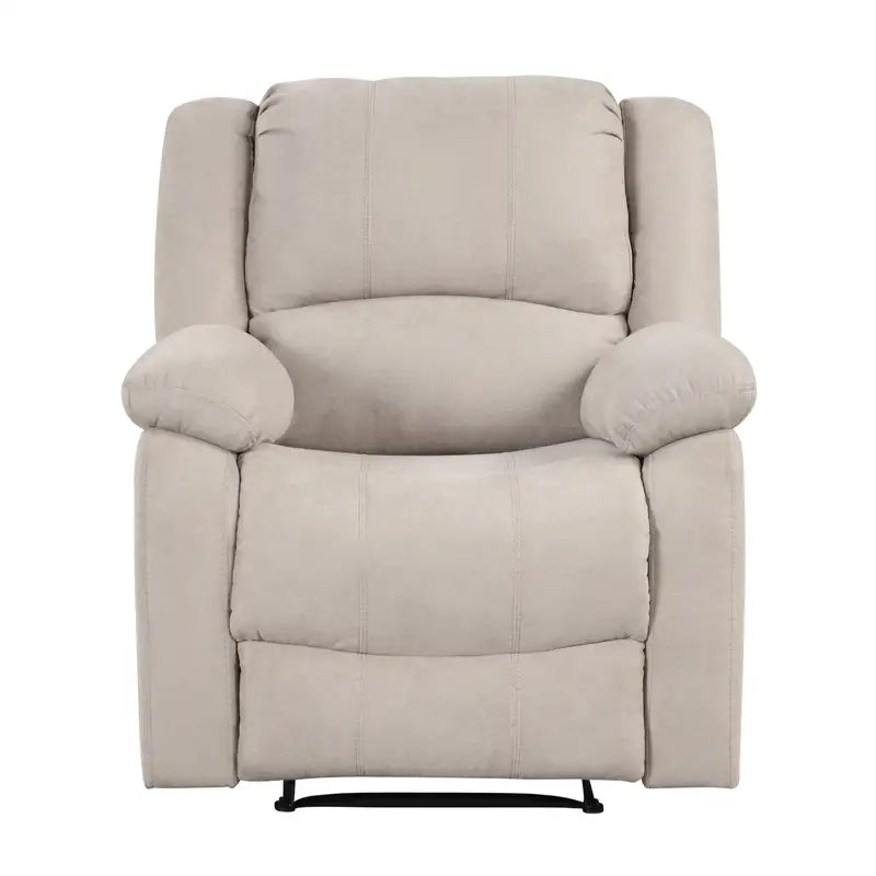 Modern Reclining Chair with Pillowtop Arms & Solid Wood Frame