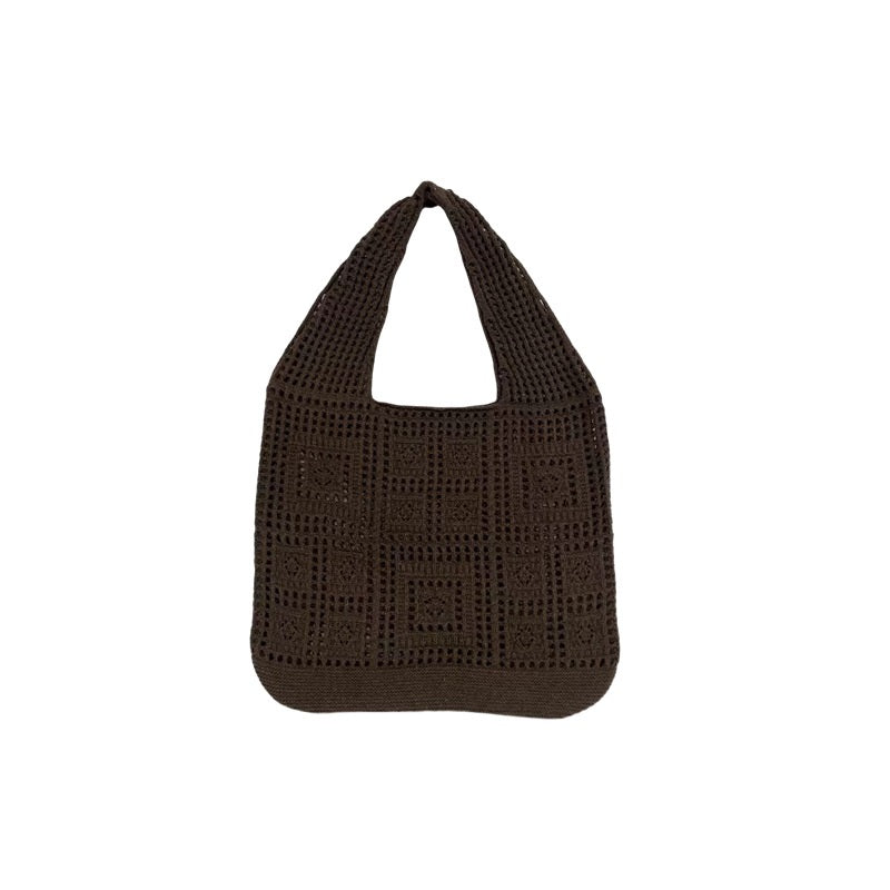 All-Matching Solid Color Knitted Shoulder Bag - Minihomy